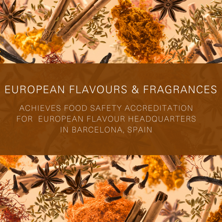 EFF ACHIEVES FOOD SAFETY ACCREDITATION FOR EUROPEAN FLAVOUR HEADQUARTERS IN BARCELONA, SPAIN